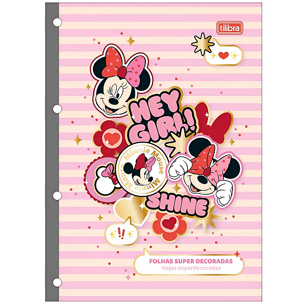 Bloco Fichário Universitário  Minnie - 80 fls - Tilibra