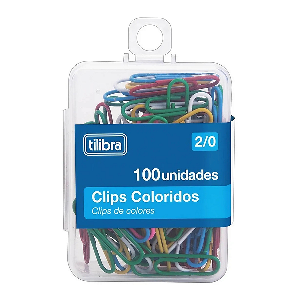 Clips Colorido Sortido 2/0 Caixa C/100 Unidades Tilibra