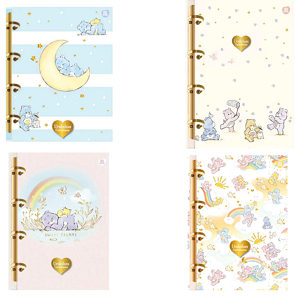 Caderno Argolado Fichário Colegial Ursinhos Carinhosos