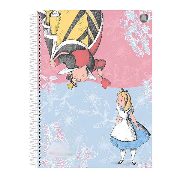 Caderno Univ 1 Matéria 80fls Disney Alice Azul Animativa