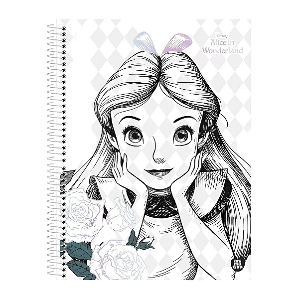 Caderno Univ 1 Matéria 80fls Disney Alice Azul Animativa