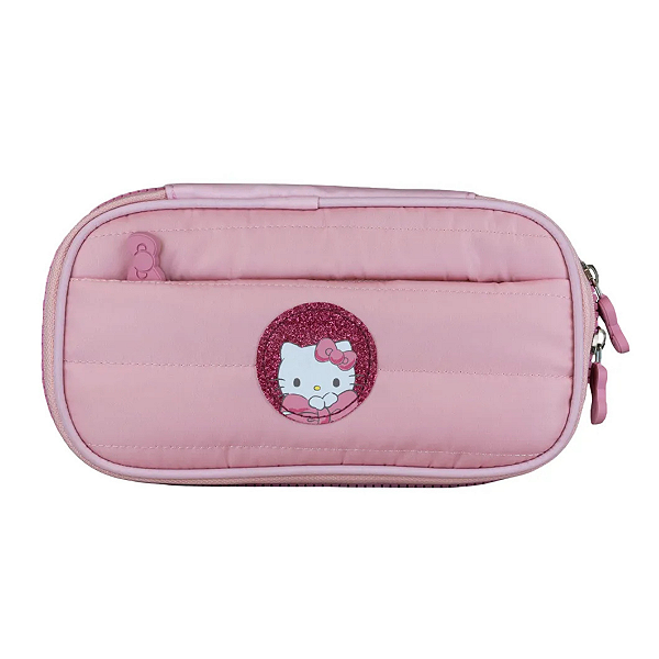 Estojo Multi Juvenil Hello Kitty Puffer Glitter