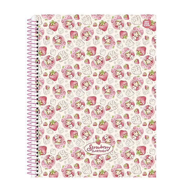 Caderno Espiral Colegial Moranguinho 80fls Animativa Rosa