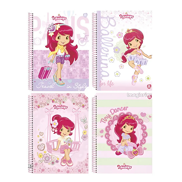 Caderno Universitário Espiral Moranguinho 1 Mat 80 Folhas