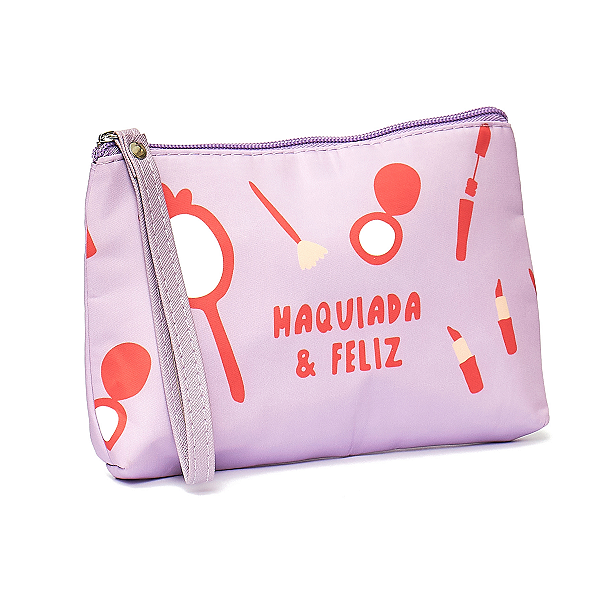 Necessaire - Florie - Bolsinha - Maquiada e Feliz - Roxa