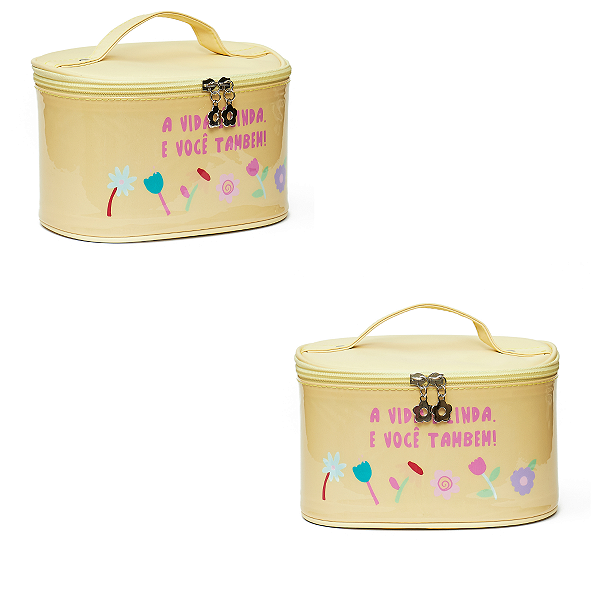 Necessaire Florie "A vida é linda e você também) Kit com 02
