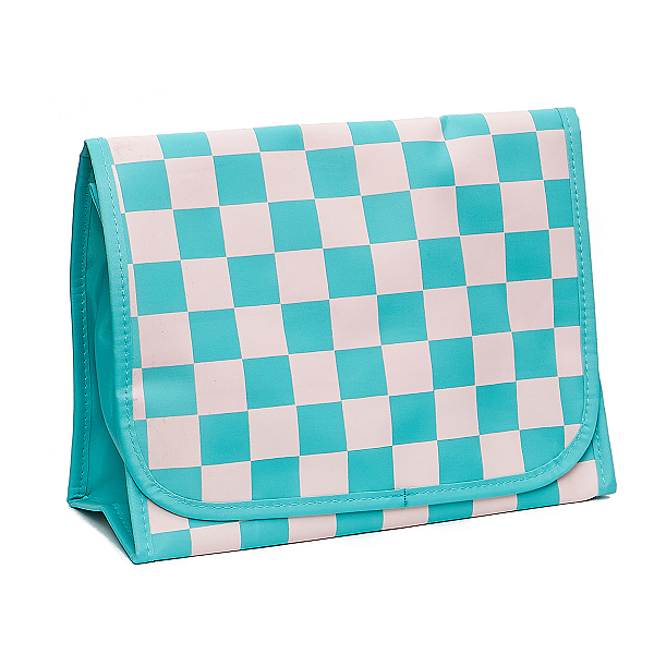 Necessaire Dobrável FLORIE Quadriculada Verde