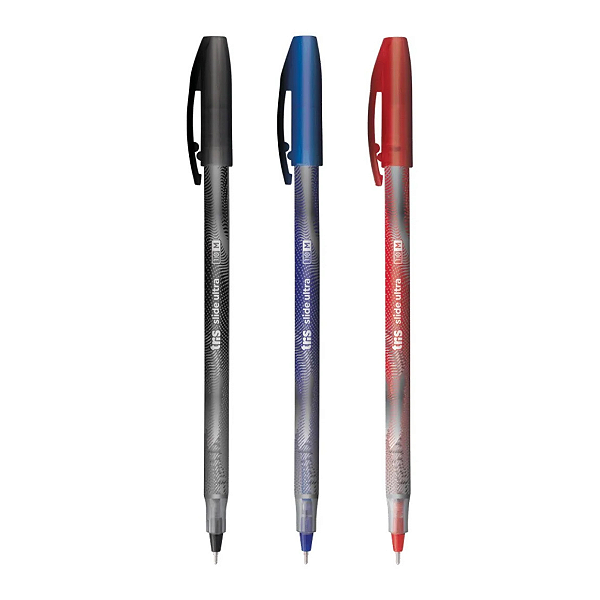 Kit com 03 Caneta Esferográfica Slide Ultra  1.0mm - Tris