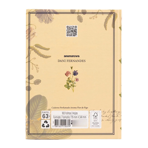 Caderno Perfumado Flor De Figo 160f Pautada Dani Fernandes - Violeta-escuro
