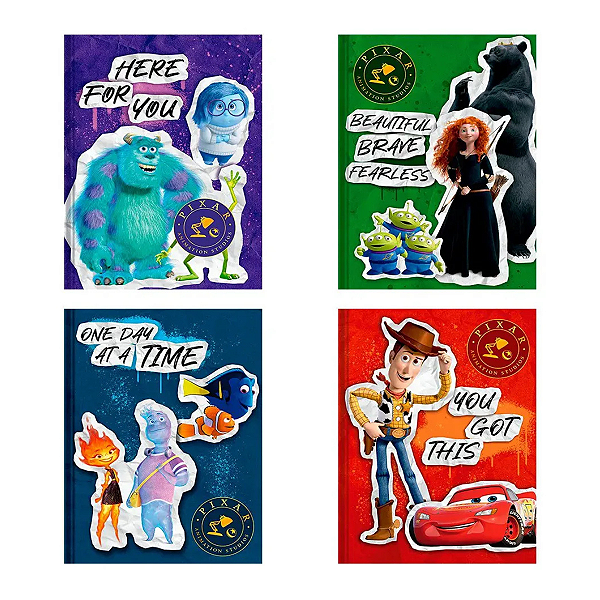 Caderno Brochura Capa Dura 160fls - Pixar Disney Animativa Púrpura