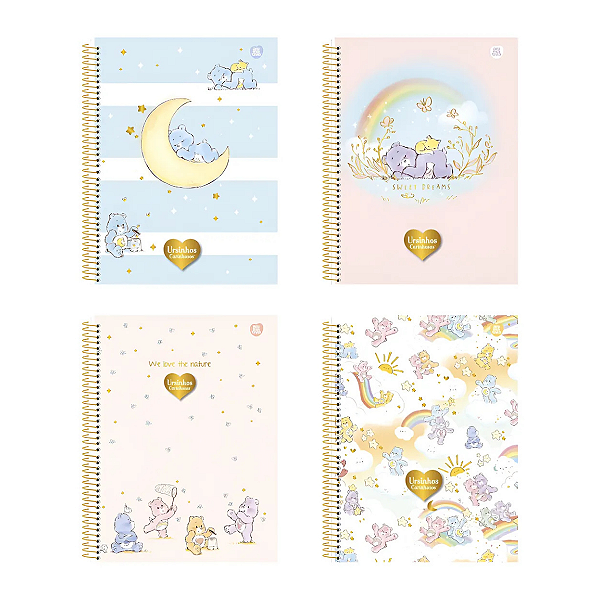 Caderno Colegial 80 fls Ursinhos Carinhos C Animativa