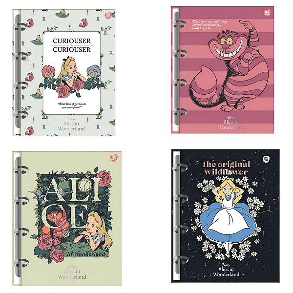 Caderno Argolado Colegial Alice No País Das Maravilhas 160fl