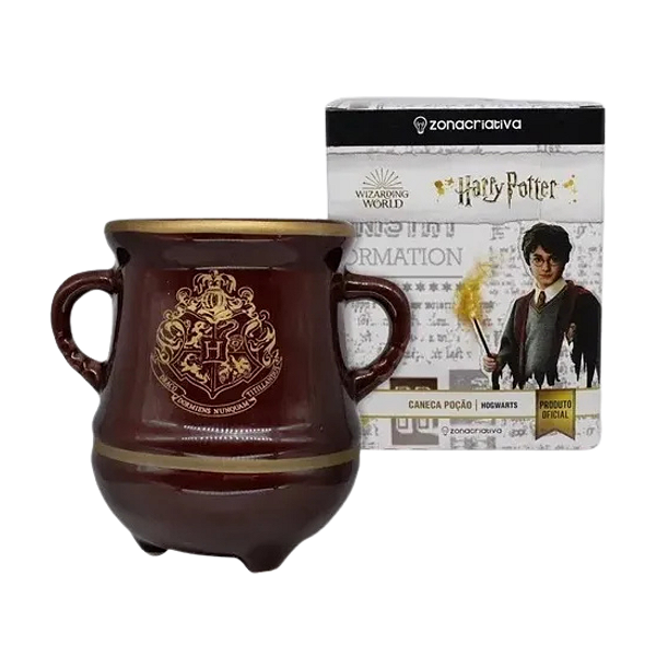 Caneca 3d Caldeirão Poção Hogwarts | Dourada | Harry Potter Cor Dourada