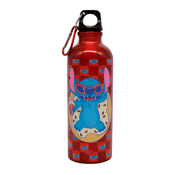 Garrafa de Alumínio com Mosquetão Stitch Disney 500ml