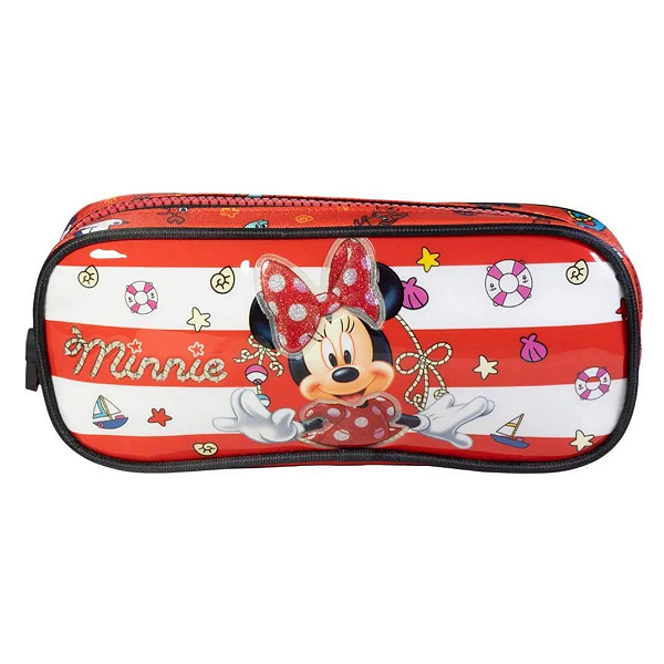 Estojo Escolar Duplo Disney Minnie Ref 14836 Xeruys Vermelho Minnie