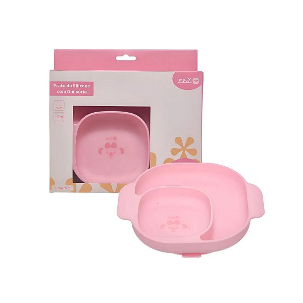 Prato de Silicone com Divisória e Ventosa Lilica BB