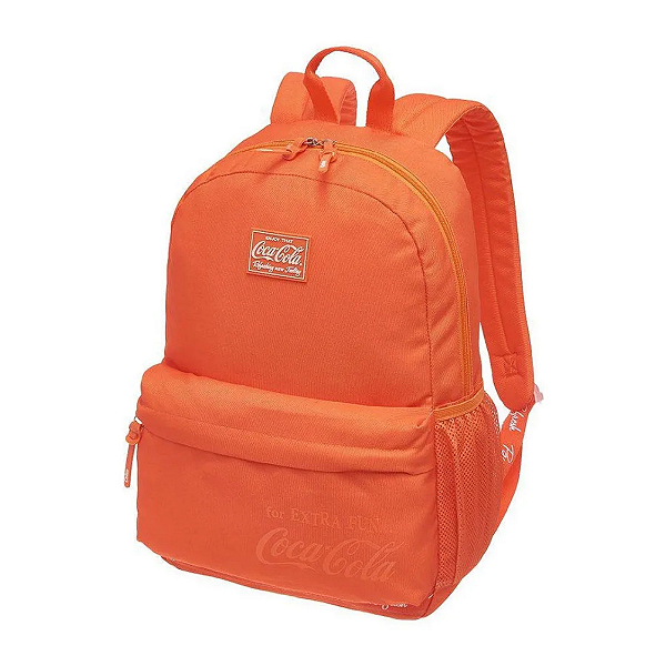 Mochila Escolar Notebook  Costas Coca-cola Flat Laranja