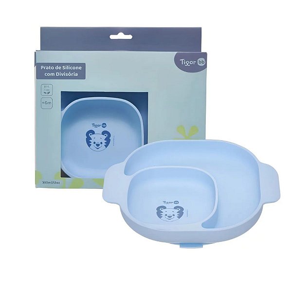 Prato De Silicone Com Divisoria E Ventosa Tigor Bb Little