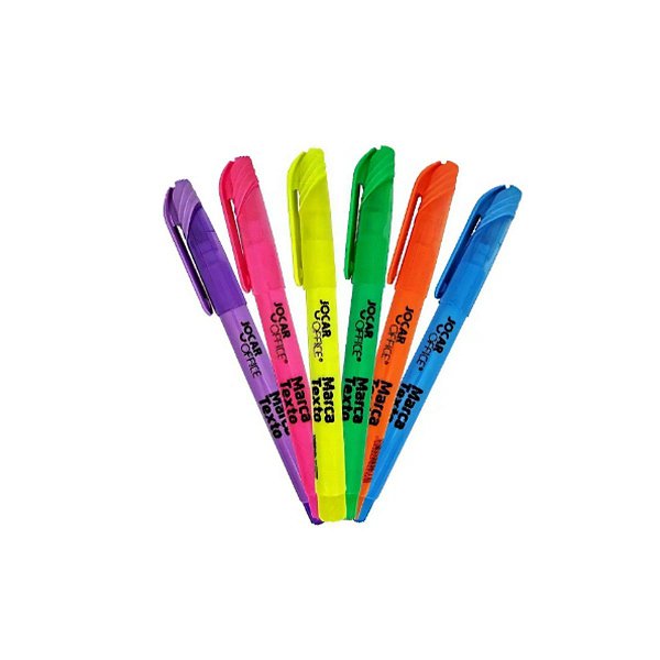 Marca Texto Jocar Office – Kit com 6 Cores Fluorescentes