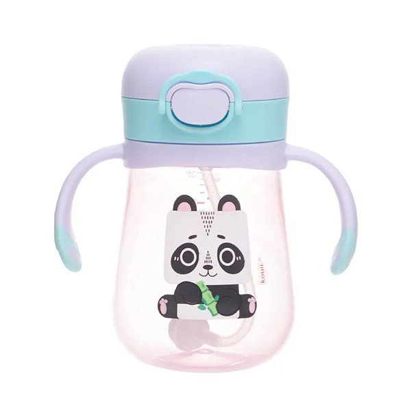 Copo Infantil c/ Canudo Antivazamento Kouii Panda