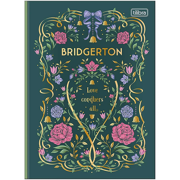 Caderno Colegial Tilibra Bridgerton Costurado Vintage 160 fls