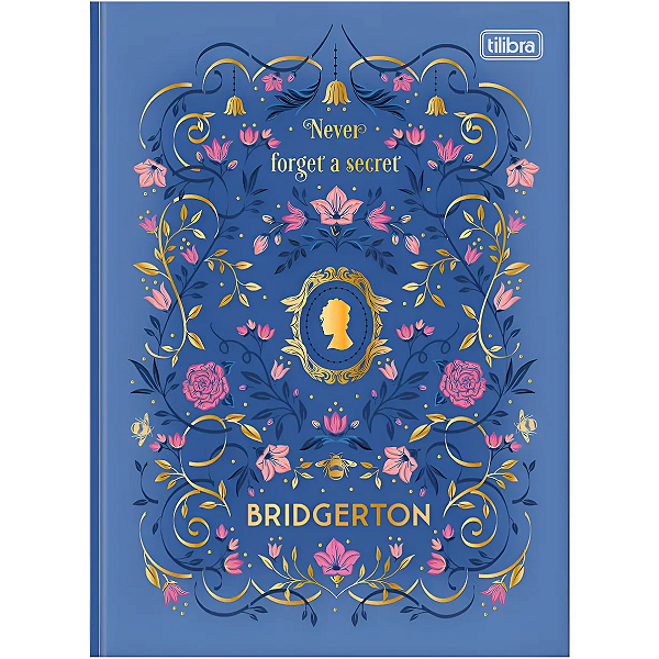 Caderno Bridgerton Brochura Capa Dura Colegial 160 fls Azul