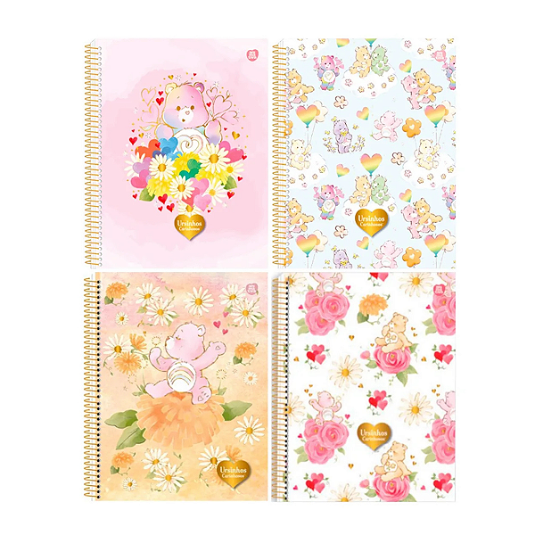 Caderno Universitário Ursinhos Carinhosos Capa Dura 160fls