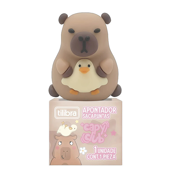 Apontador 1 Furo Capivara Capyclub Tilibra Cor Marrom