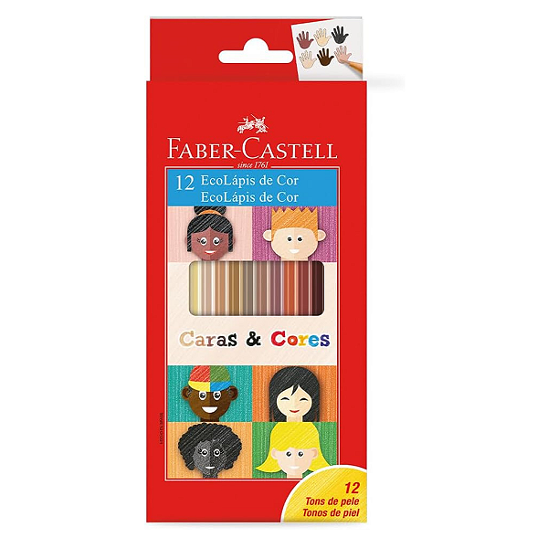 Lápis de Cor Ecolápis Tons de Pele 12 Cores, Faber-Castell