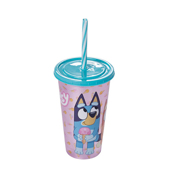 Copo de Plástico Refri 500 ml - Bluey Decoração Mesclada