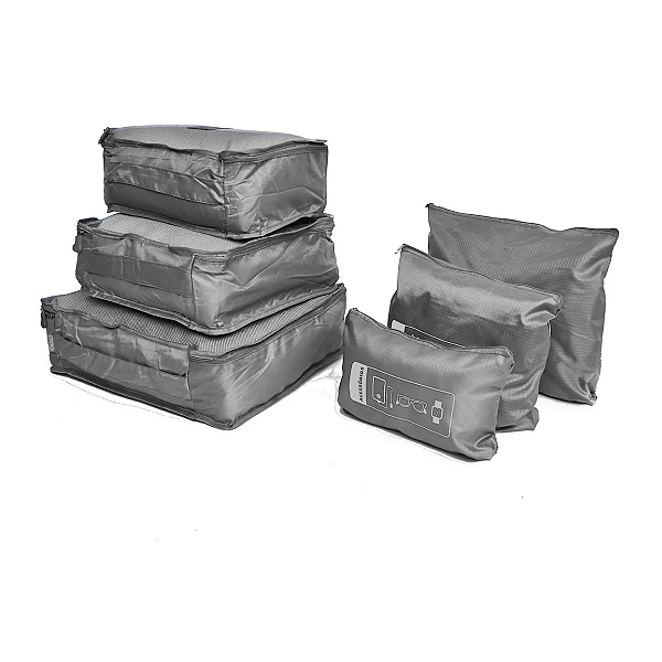 Kit 6 Peças Organizador Mala Cubo Viagem Necessaire Qualis