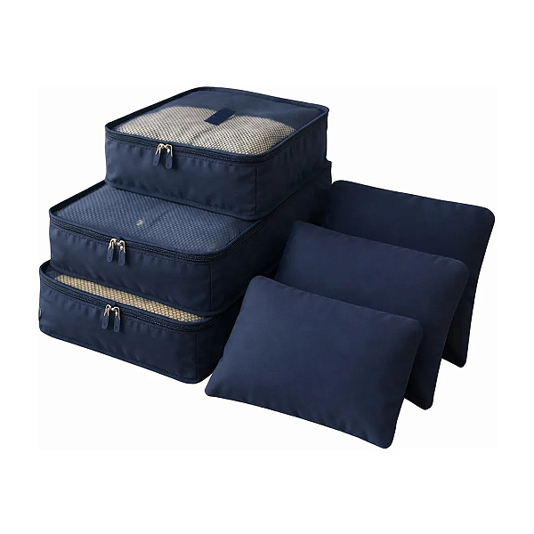 Kit 6 Peças Organizador Mala Cubo Viagem Necessaire Qualis