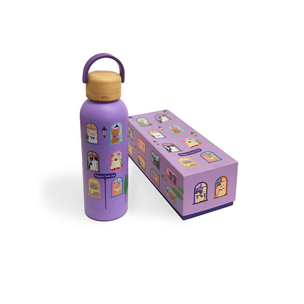 Garrafa Termica 500 Ml Gato na Janela