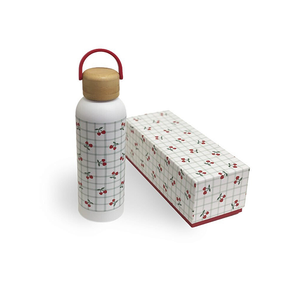 Garrafa Termica 500 Ml  Cereja aço inox