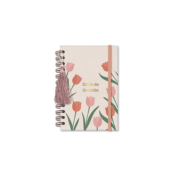 Diário da Gratidão - Fina Ideia - Tulipas 11,8×17,5cm 80 folhas capa dura