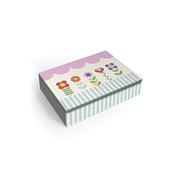 Porta-joias M - Fina Ideia - Floral Gráfico 19x14x5,5cm em MDF