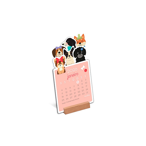 Calendário 2026 Cachorrinhos - Fina Ideia - 10,5x19cm