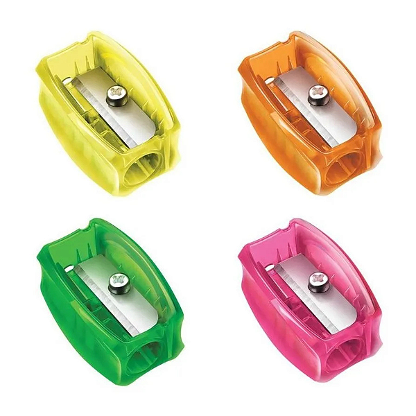 02 Apontadores Clássico Neon Sortido Faber-castell