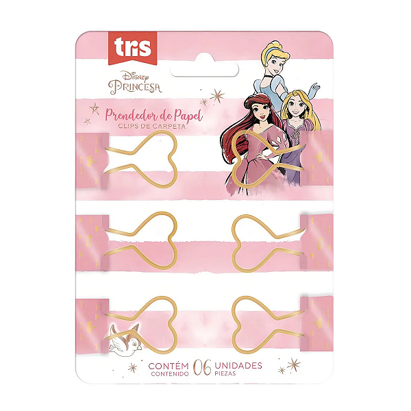 Binder Clips Princesas Cart 6un