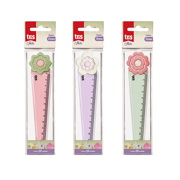 Régua Plástica Linea Holic Delicata Tris 12cm