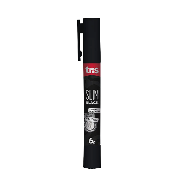 Cola Em Bastão Slim Preto Black Oculta Dados 6g Tris Preto