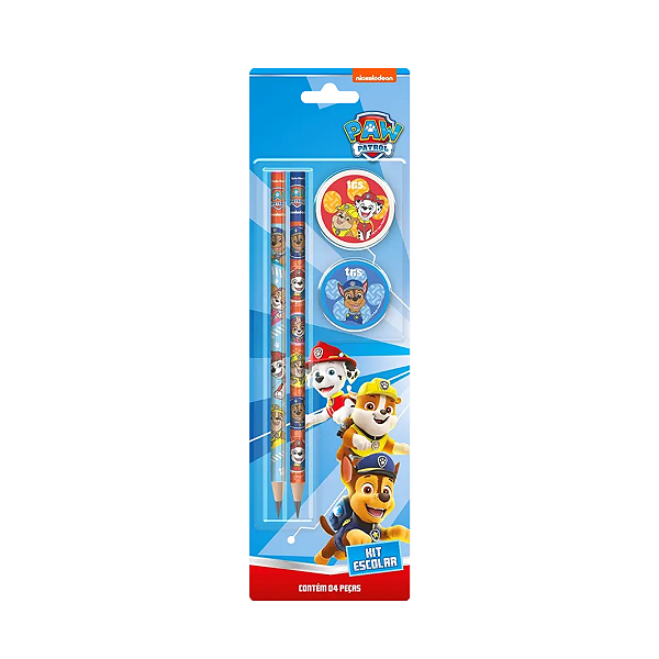 Kit Escolar - Cartela C/4 peças - Patrulha Canina