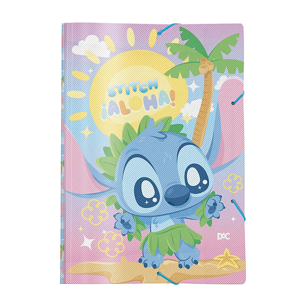 Pasta Aba Elástica Ofício Stitch Aloha Rosa DAC Disney