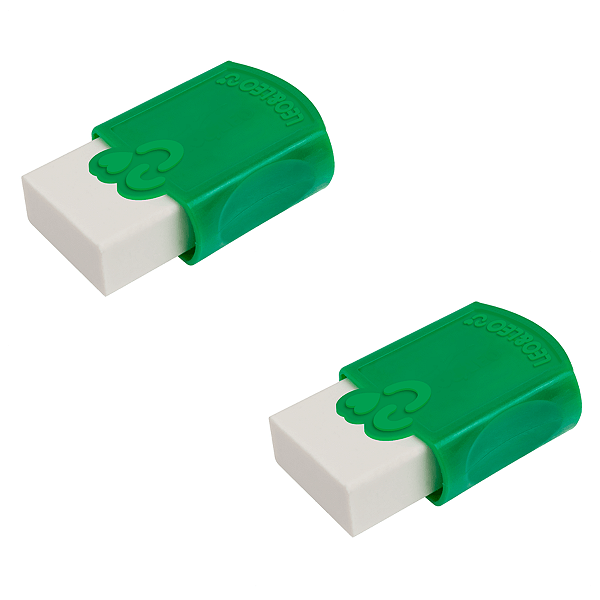 Kit  2 Borrachas  Escolar Branca Com Cinta - Leo e Leo