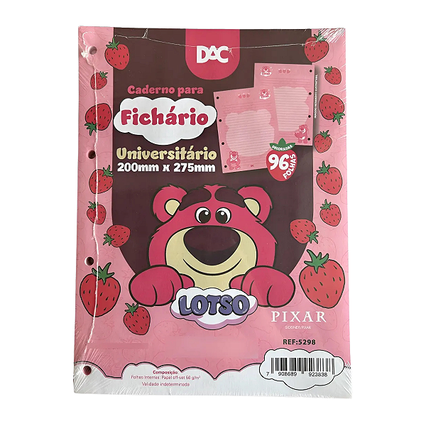 Refil Bloco Fichário Lotso Folhas Decoradas - Dac