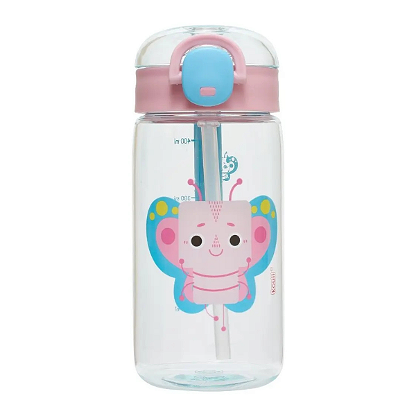 Garrafa Com Canudo 460 Ml Kouii Borboleta