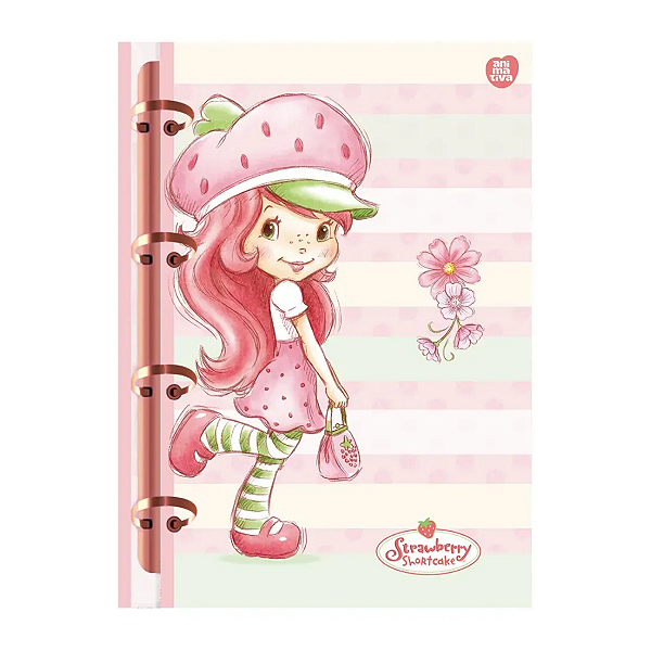 Caderno Argolado Tipo Fichário Moranguinho Animativa