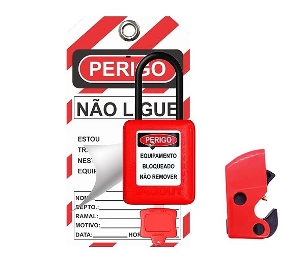 Kit Bloqueio Disjuntor Elétrica Nr10 Nr12 - Loto