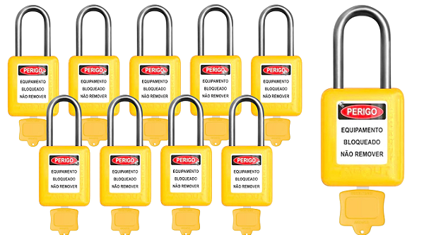 KIT 172 Cadeados Bloqueio - Haste de aço - Loto Nr10 - AM