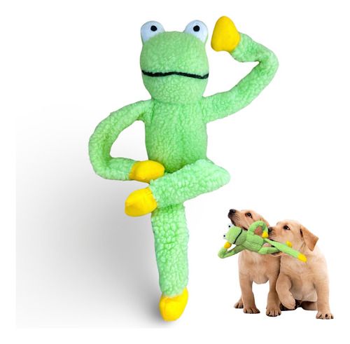 Brinquedo Pelúcia Sapo Apito Para Cães - Cor Verde